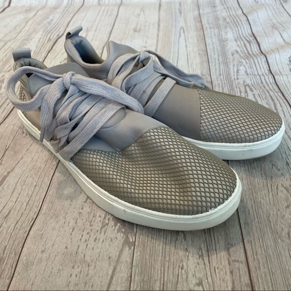BRASH Gray Mesh Multi Media Lace Up Sneakers